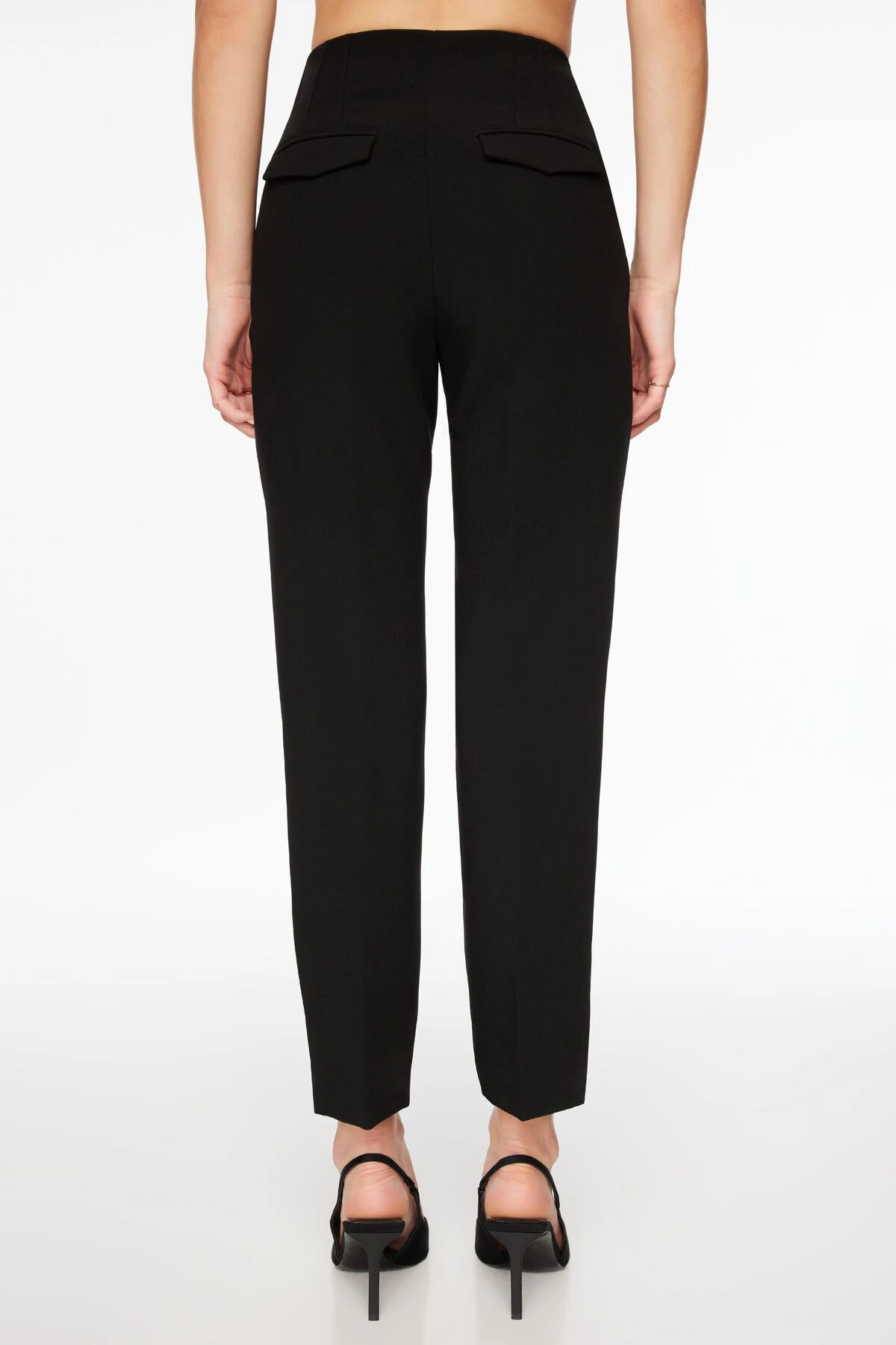 Dynamite Kendall Side Zip Slim Pants In Jet Black - Image 3