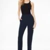 Dynamite Kendall Side Zip Slim Pants In Sky Captain Blue