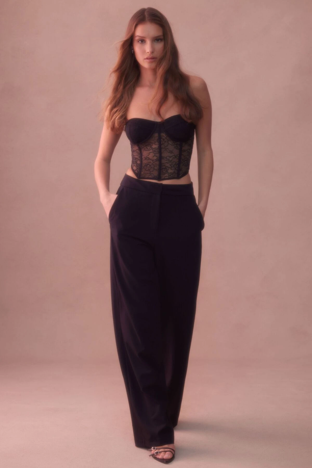 Dynamite Yasmin Straight Leg Pant In Jet Black