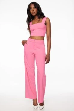 Dynamite Yasmin Straight Leg Pant In Fandango Pink