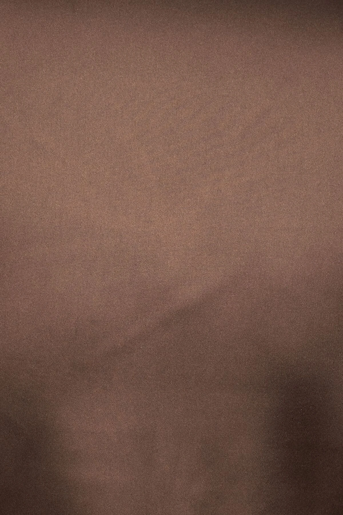 Dynamite Notch Lapel Satin Shirt In French Roast Brown - Image 4