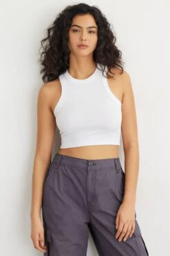 Dynamite Kenzie Basic Tank Top In Bright White