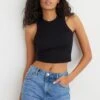 Dynamite Kenzie Basic Tank Top In Jet Black