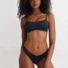 Dynamite Boomerang Cheeky Bikini Bottom In Jet Black