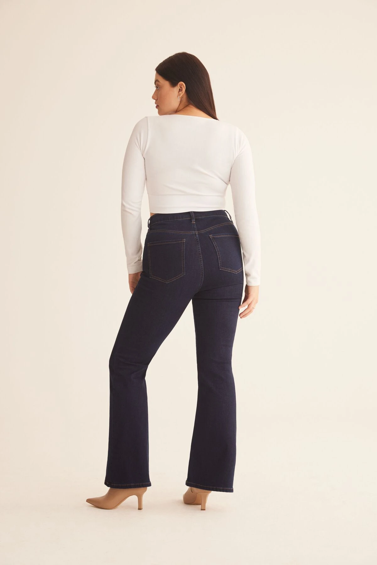 Dynamite Hailey Flared Jeans In Night Tide - Indigo Dark Blue - Image 9