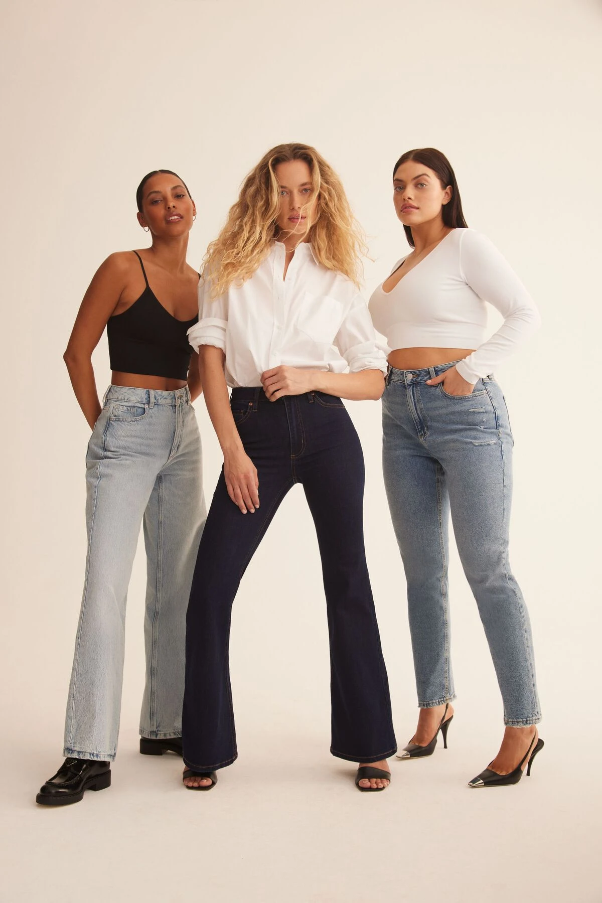 Dynamite Hailey Flared Jeans In Night Tide - Indigo Dark Blue - Image 10