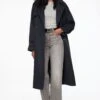 Dynamite Maxi Trench Coat In Navy Blazer