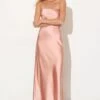 Dynamite Strapless Satin Slip Maxi Dress In Summer Sky Pink