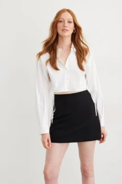 Dynamite Susie Mini Skirt In Jet Black