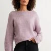 Dynamite Long Sleeve Boat Neck Sweater In Lavender