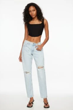 Dynamite Devyn Low-Rise Boyfriend Jeans In Santa Fe - Indigo Light
