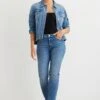 Dynamite Liya Mid-Rise Slim Jeans In Day Dream - Medium Indigo