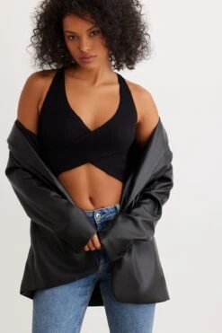 Dynamite Crossover Tank Top In Jet Black