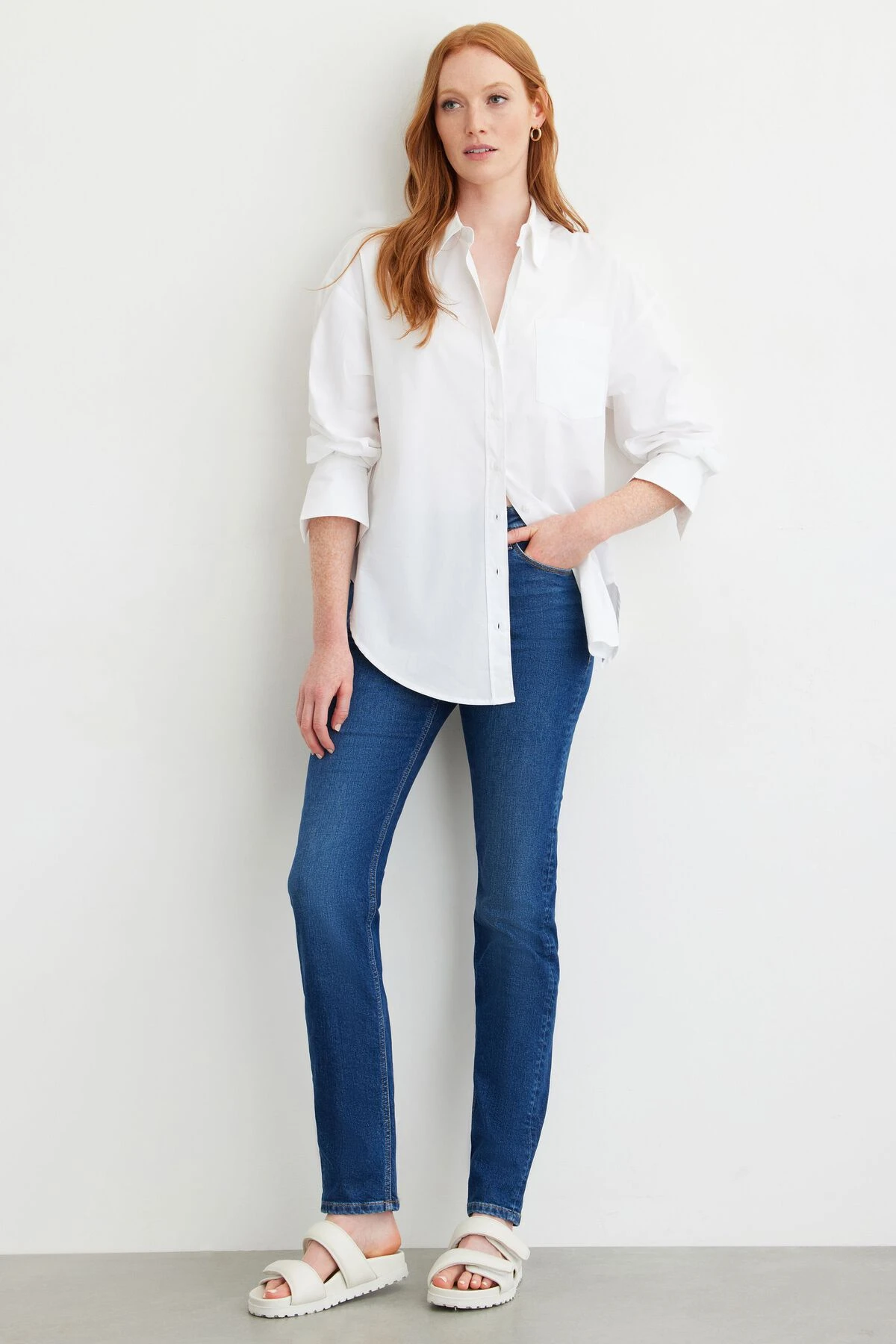 Dynamite Liya Mid-Rise Slim Jeans In Secret Cove - Dark Indigo
