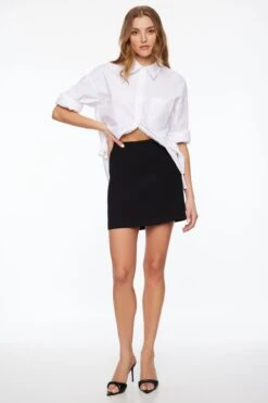 Dynamite Susie A-Line Mini Skirt In Jet Black