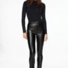 Dynamite Kate Faux Leather Skinny Pants In Jet Black