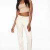 Dynamite Chiara Slim Straight Jeans In Cream White