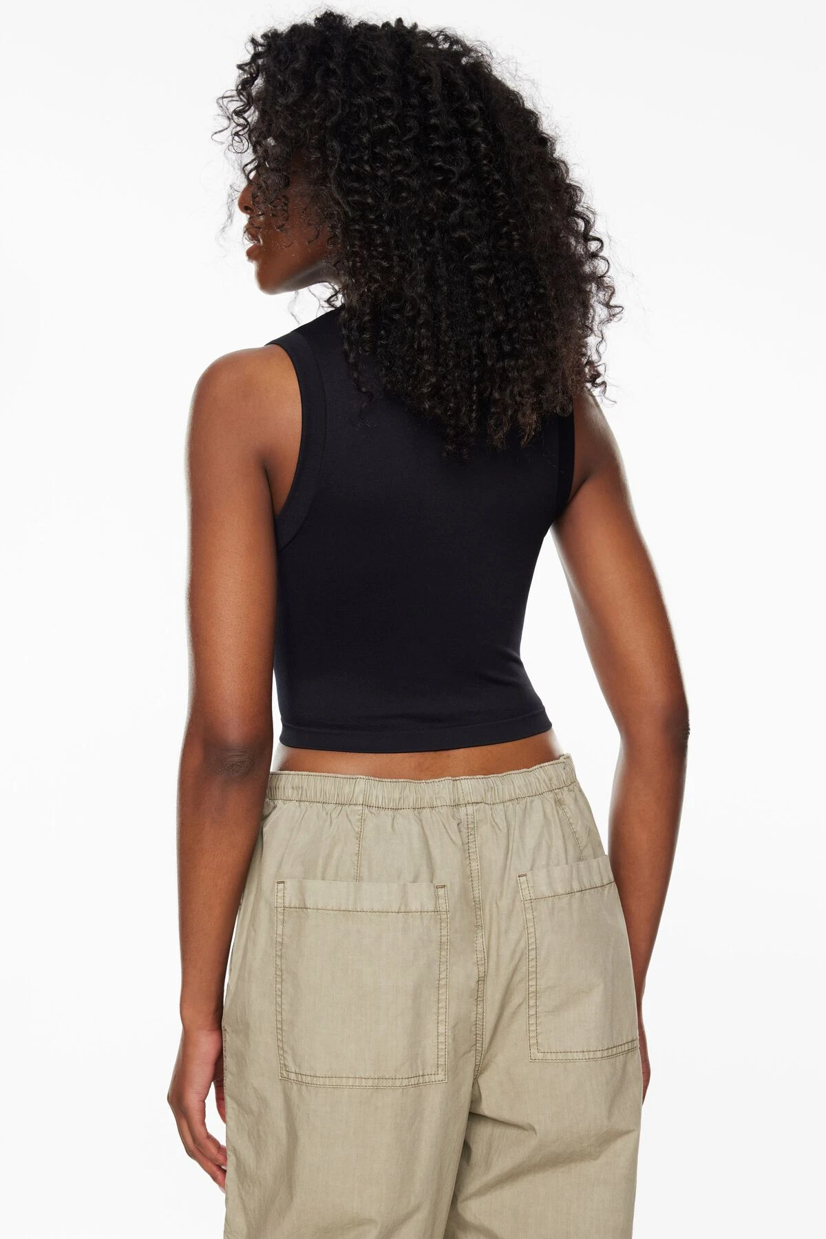 Dynamite Avie Sleeveless Ribbed Tank Top In Jet Black - Image 2