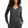 Dynamite Essentiæls | The Soft V-Neck Sweater In Urban Chic