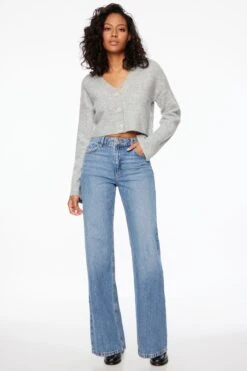 Dynamite Heidi Wide Leg Jeans In Indigo Medium Light