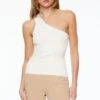 Dynamite One Shoulder Tank Top In Bright White
