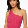 Dynamite One Shoulder Tank Top In Raspberry Sorbet Pink