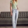 Dynamite Chiara Slim Straight Jeans In Indigo Light