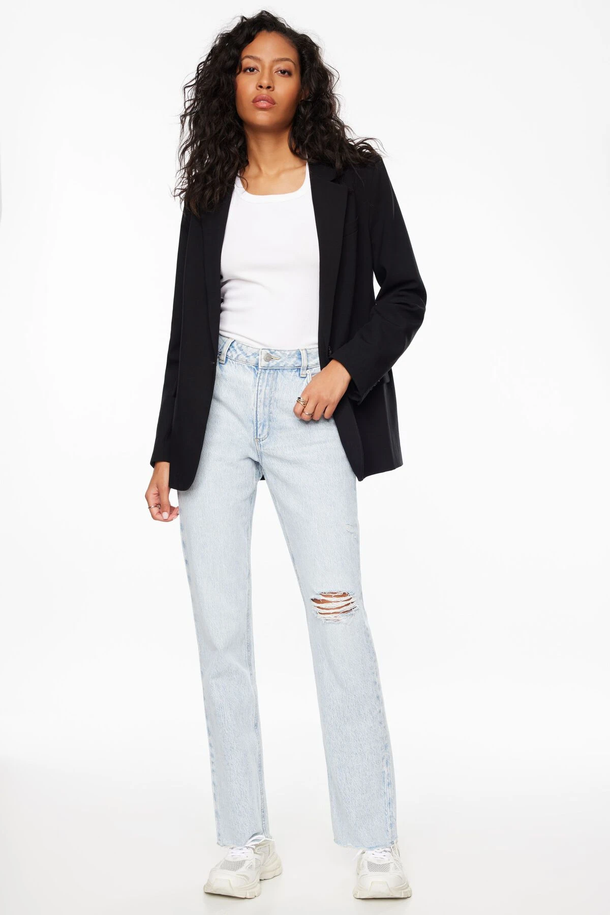 Dynamite Chiara Slim Straight Jeans In Indigo Light - Image 2