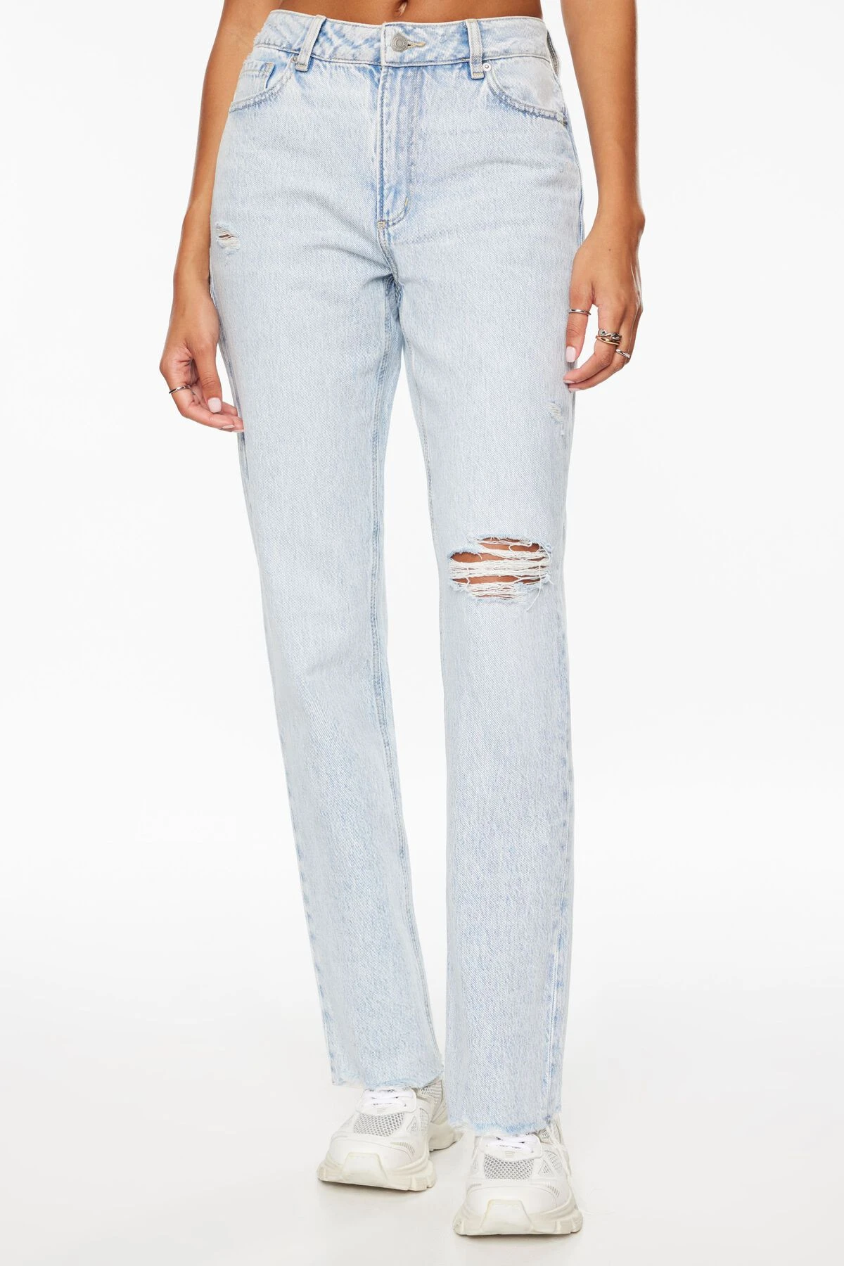 Dynamite Chiara Slim Straight Jeans In Indigo Light - Image 3