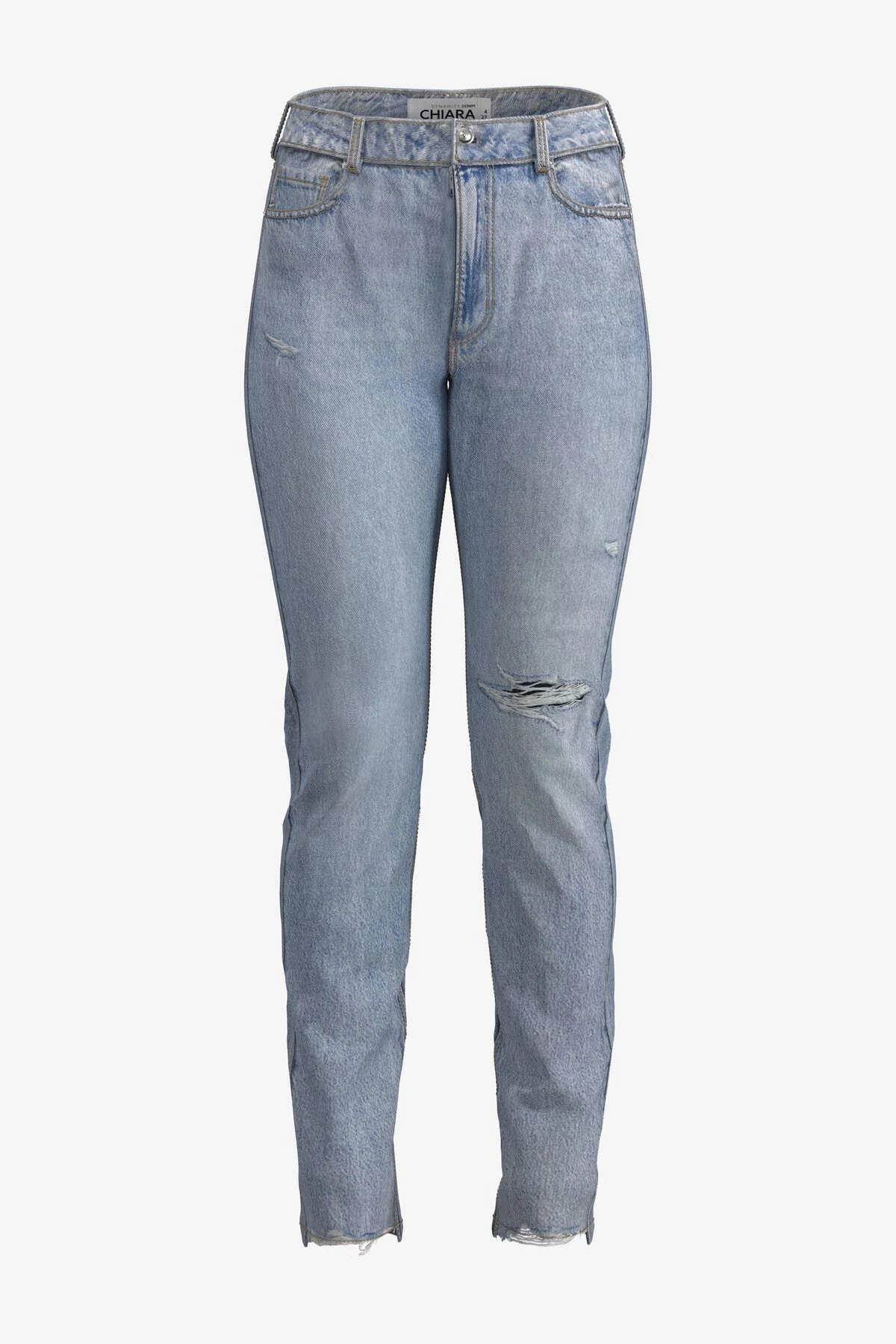 Dynamite Chiara Slim Straight Jeans In Indigo Light - Image 6