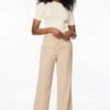Dynamite Yasmin Straight Leg Pants In Almond Tan Beige