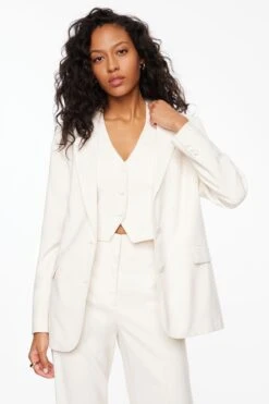 Dynamite Lorelei Two Button Blazer In Sea Salt Beige