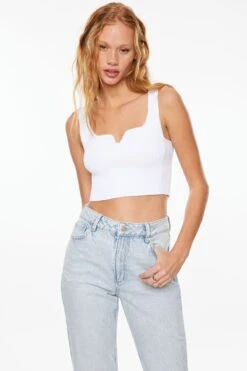 Dynamite Nylon Tank Top In Bright White