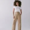 Dynamite Gemma Wide Leg Cargo Pants In Almond Tan Beige