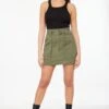 Dynamite Belted Utility Mini Skirt In Four Leaf Clover Green