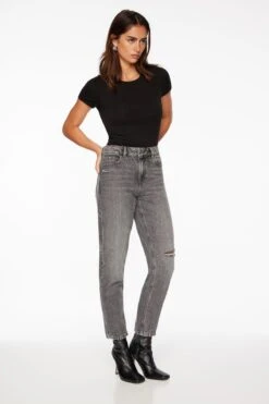 Dynamite Claudia Mom Jeans In Black Medium Dark