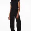 Dynamite Simone Cargo Pants With Belt In Jet Black