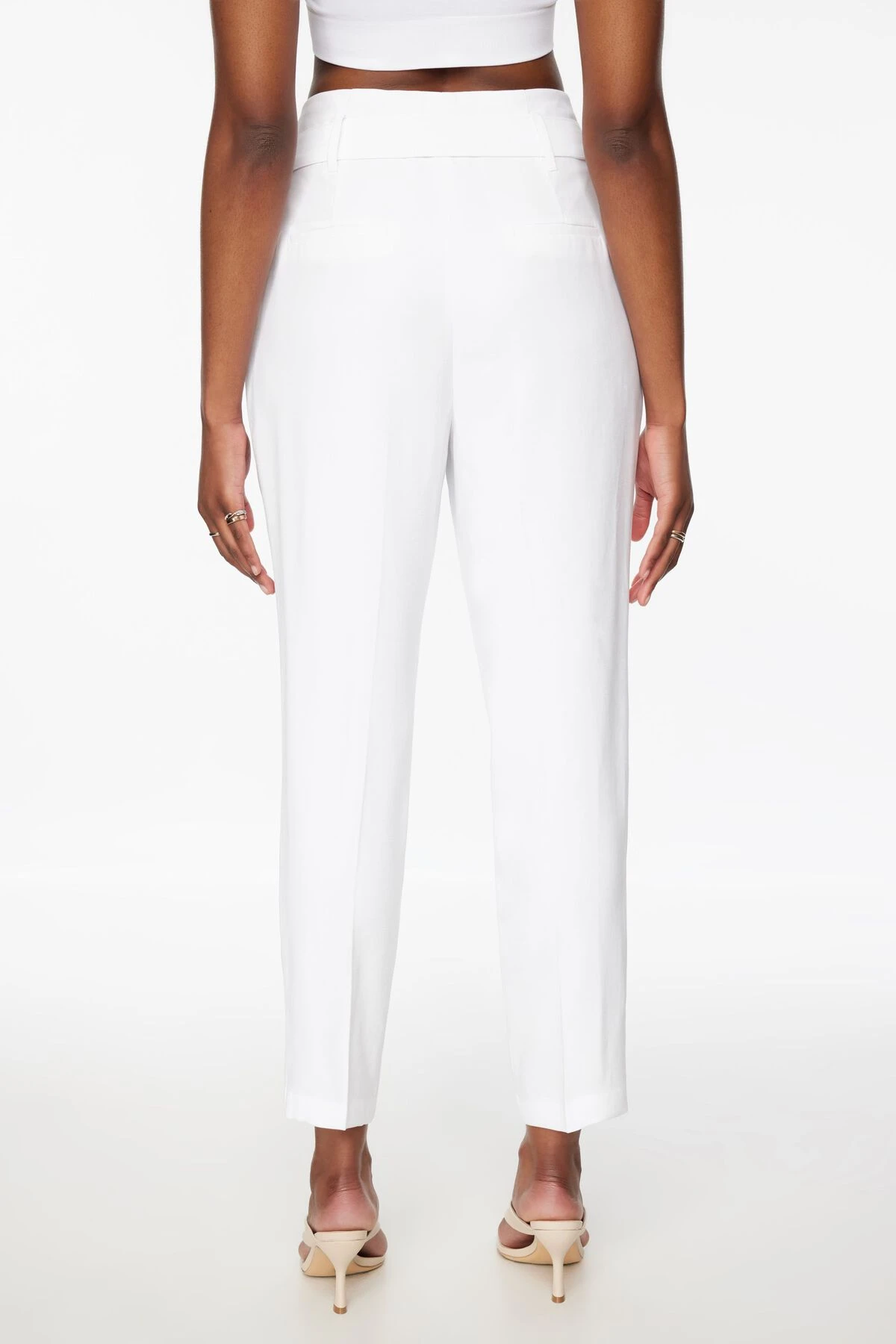 Dynamite Belted Paperbag Pants In Bright White - Image 4