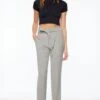 Dynamite Belted Paperbag Pants In Frost Gray
