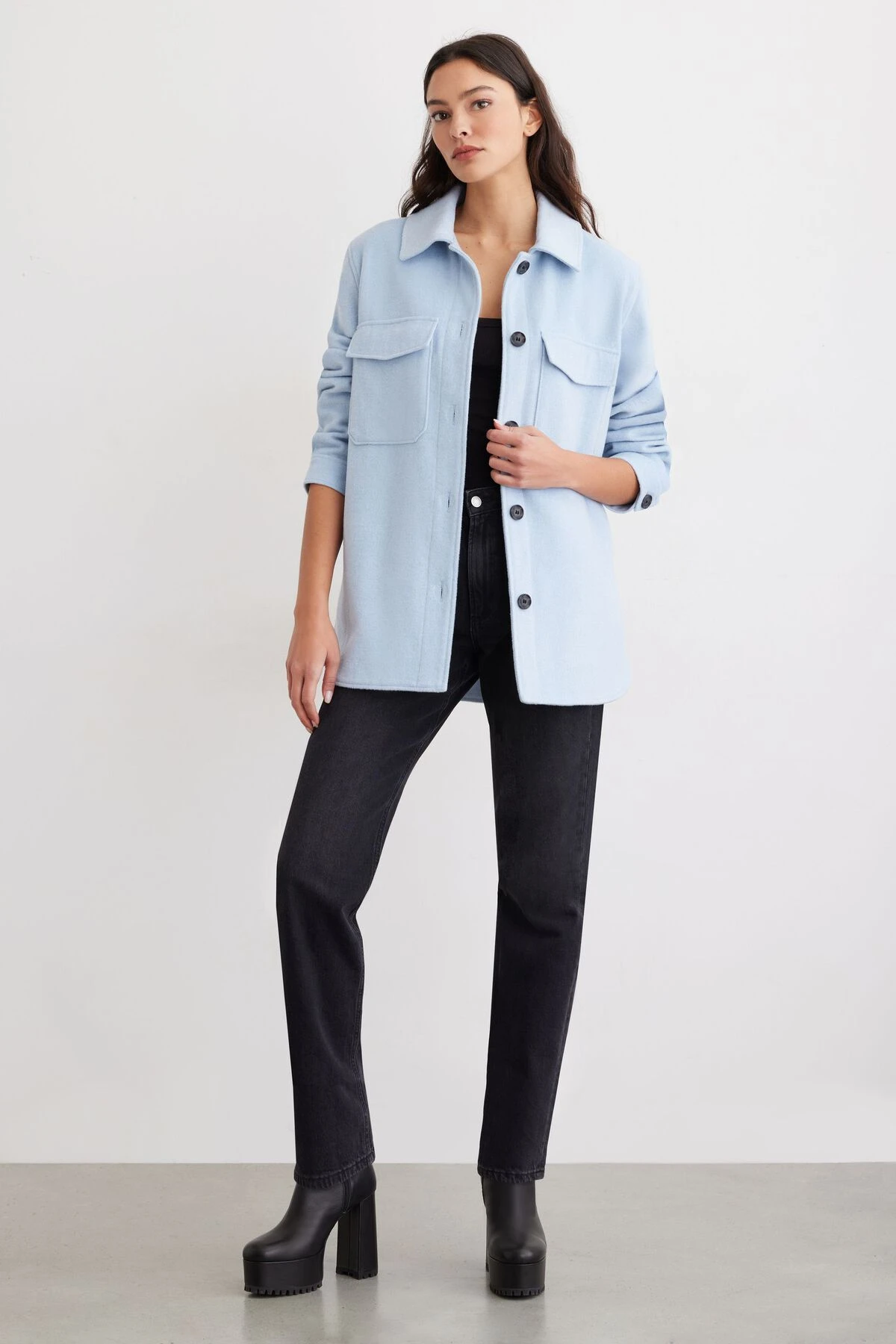 Dynamite York Shacket In Kentucky Blue