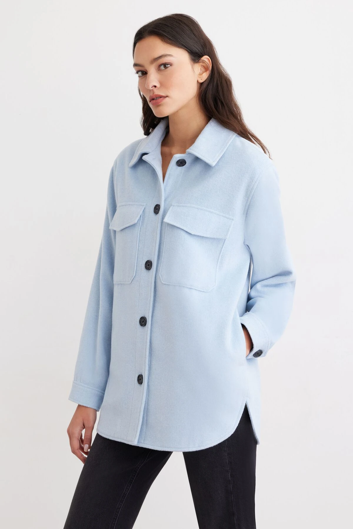 Dynamite York Shacket In Kentucky Blue - Image 3