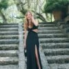 Dynamite Side Cut Out Maxi Dress In Jet Black