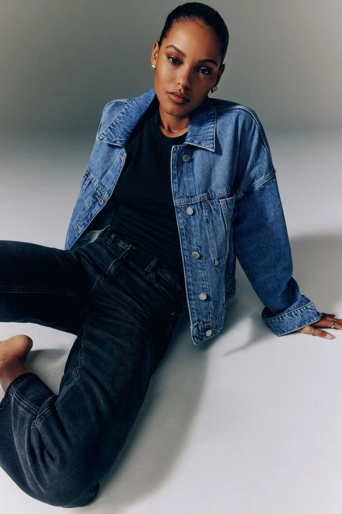 Dynamite Denim Jacket In Indigo Medium