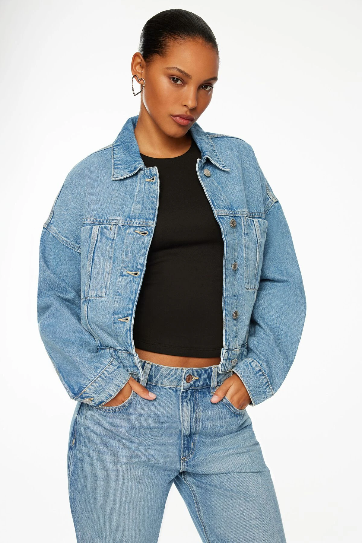 Dynamite Denim Jacket In Indigo Medium - Image 2