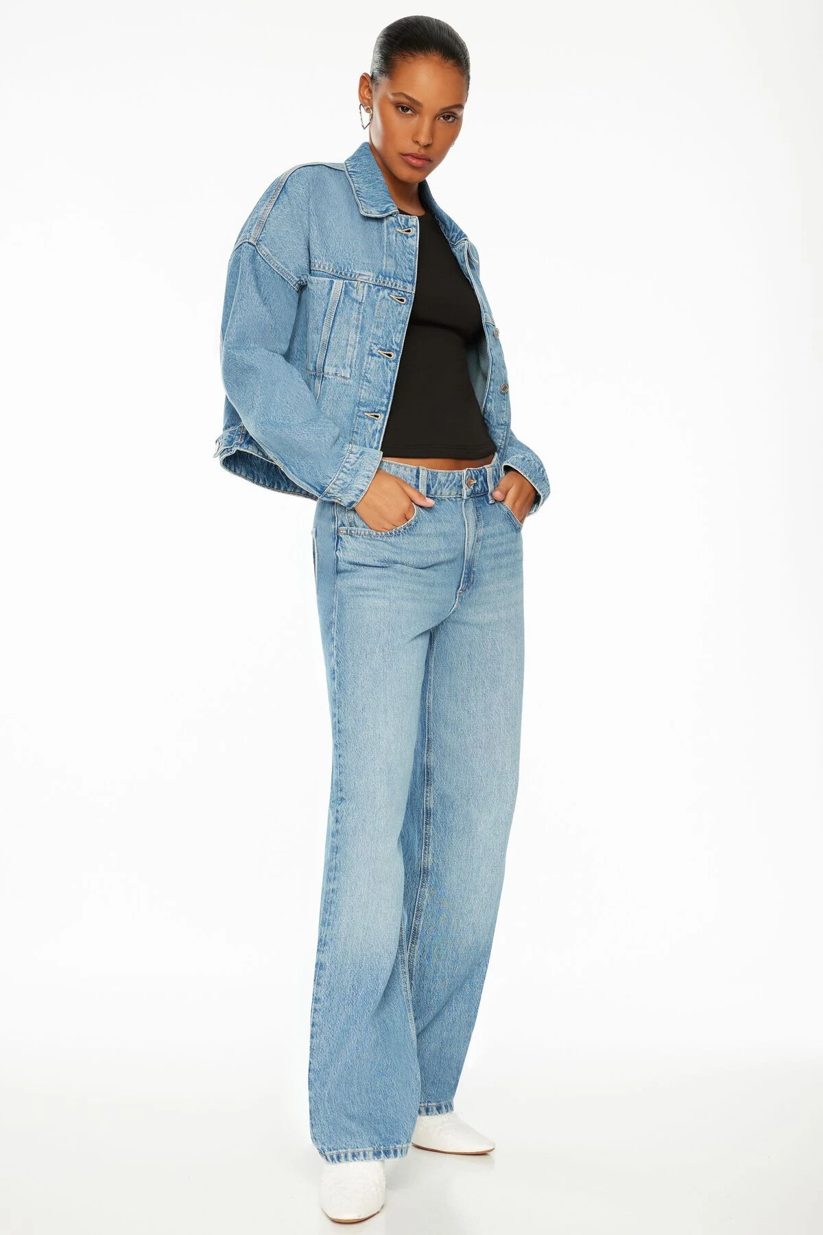 Dynamite Denim Jacket In Indigo Medium - Image 3