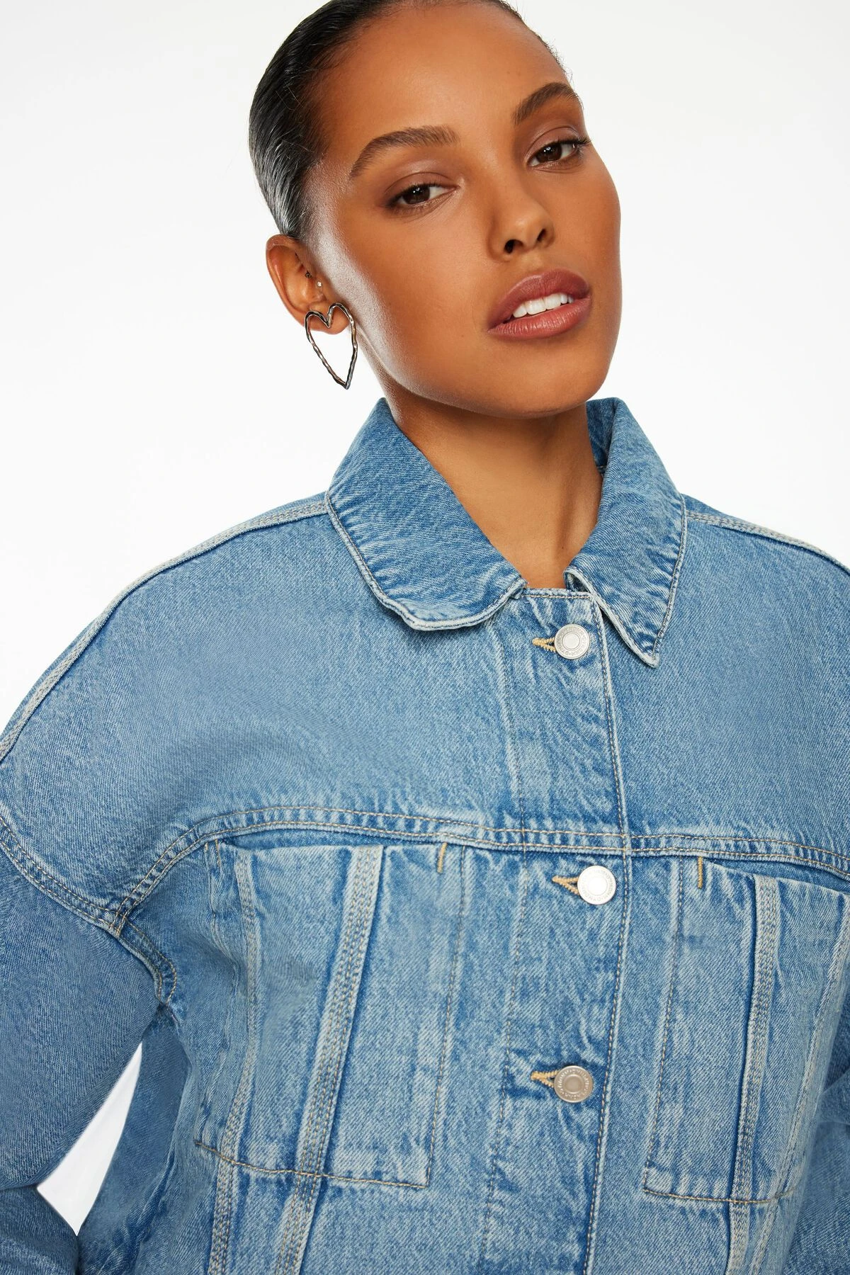 Dynamite Denim Jacket In Indigo Medium - Image 4