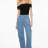 Dynamite Cargo Wide Leg Jeans In Indigo Medium Dark