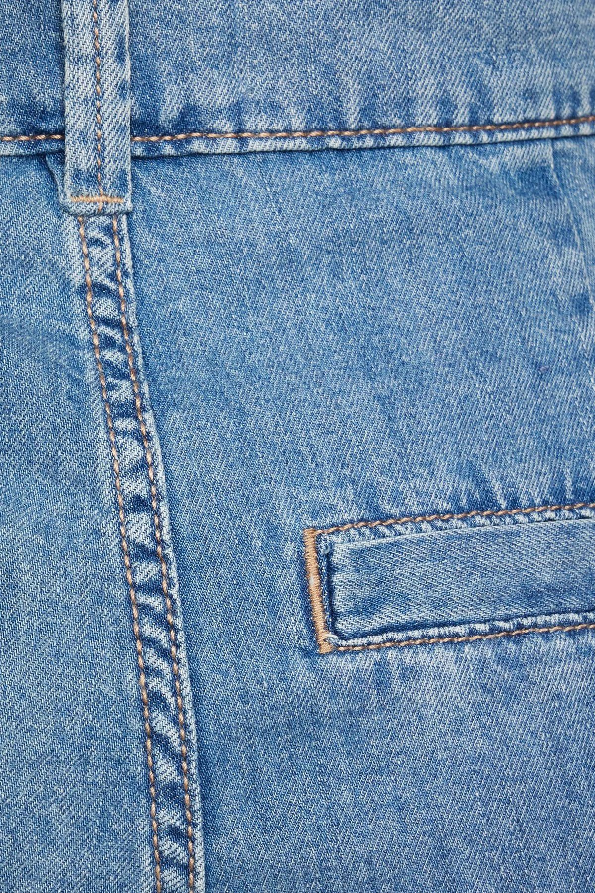 Dynamite Cargo Wide Leg Jeans In Indigo Medium Dark - Image 4