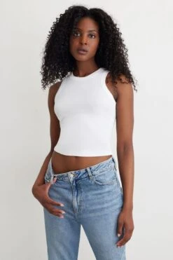 Dynamite Tedi Basic Tank Top In Bright White