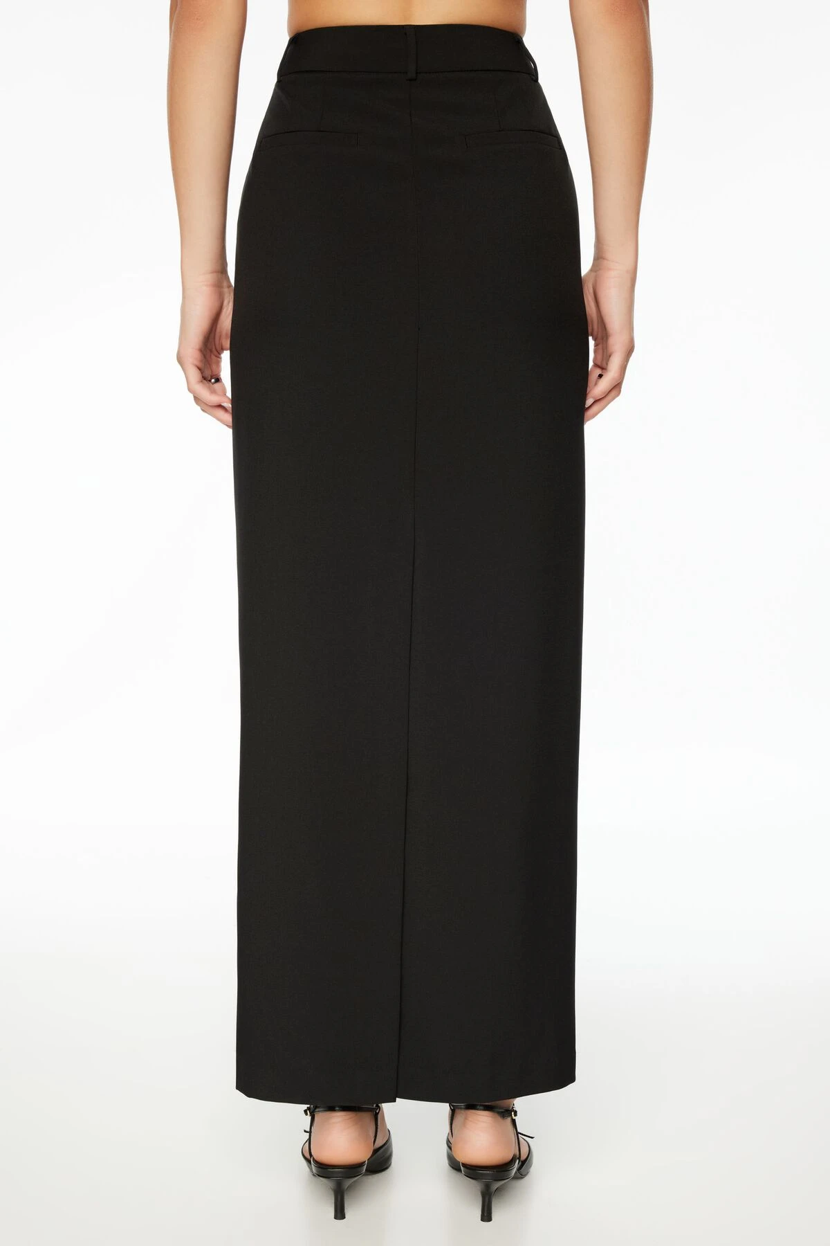 Dynamite Eversleek | Charlotte Pencil Maxi Skirt In Jet Black - Image 3